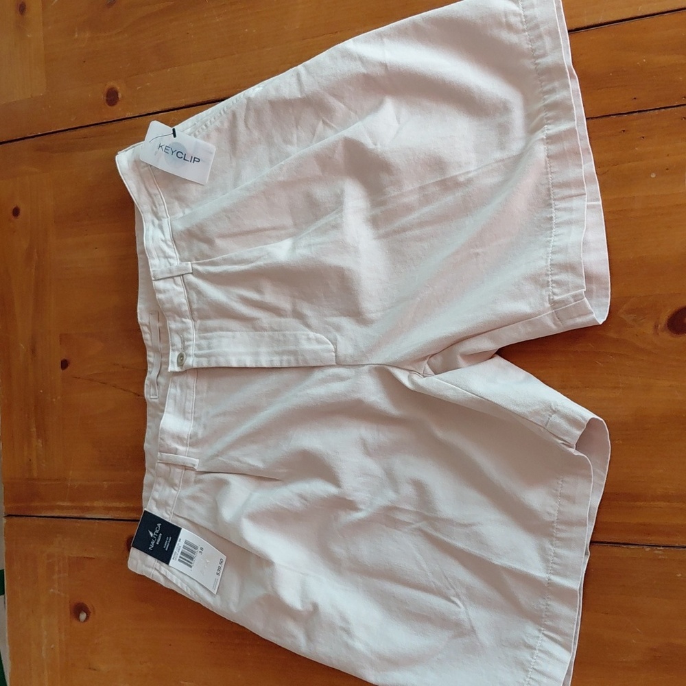 Nwt Nautica Rigger Pleated Khaki Shorts Size 38